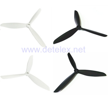 XK-X380 X380-A X380-B X380-C air dancer drone spare parts upgrade 3-leaf blades (White-Black)